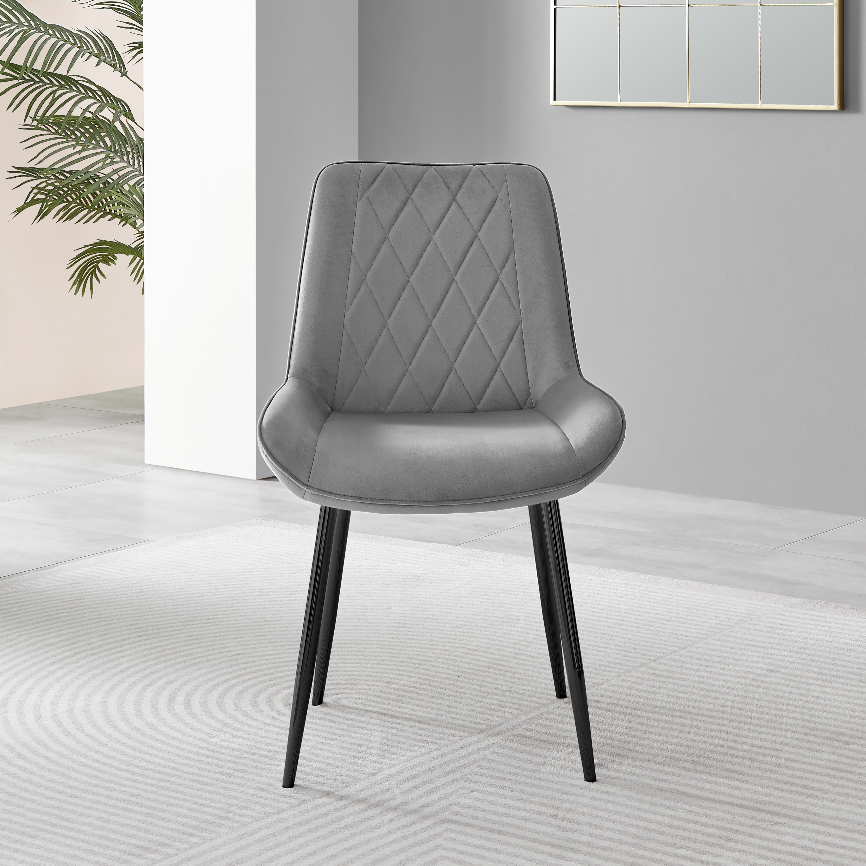 PESARO x2 Velvet Luxury Dining Chairs with Chrome SILVER/GOLD/BLACK Metal Legs - Picture 78 of 180