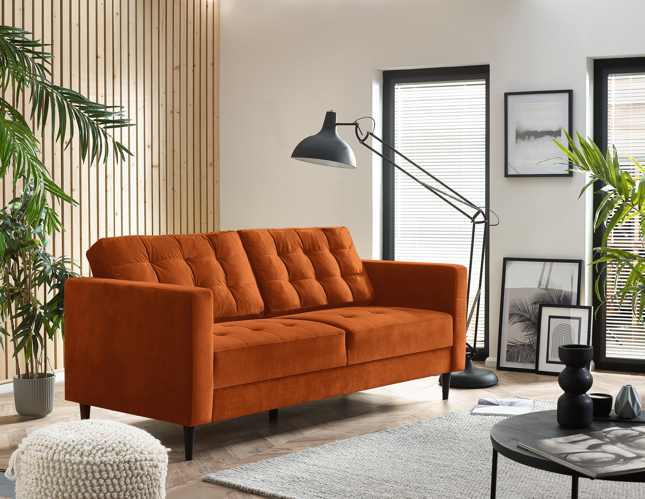 Jolene 3 Seater Luxury Velvet Sofa Tufted Chesterfield Minimalist Modern