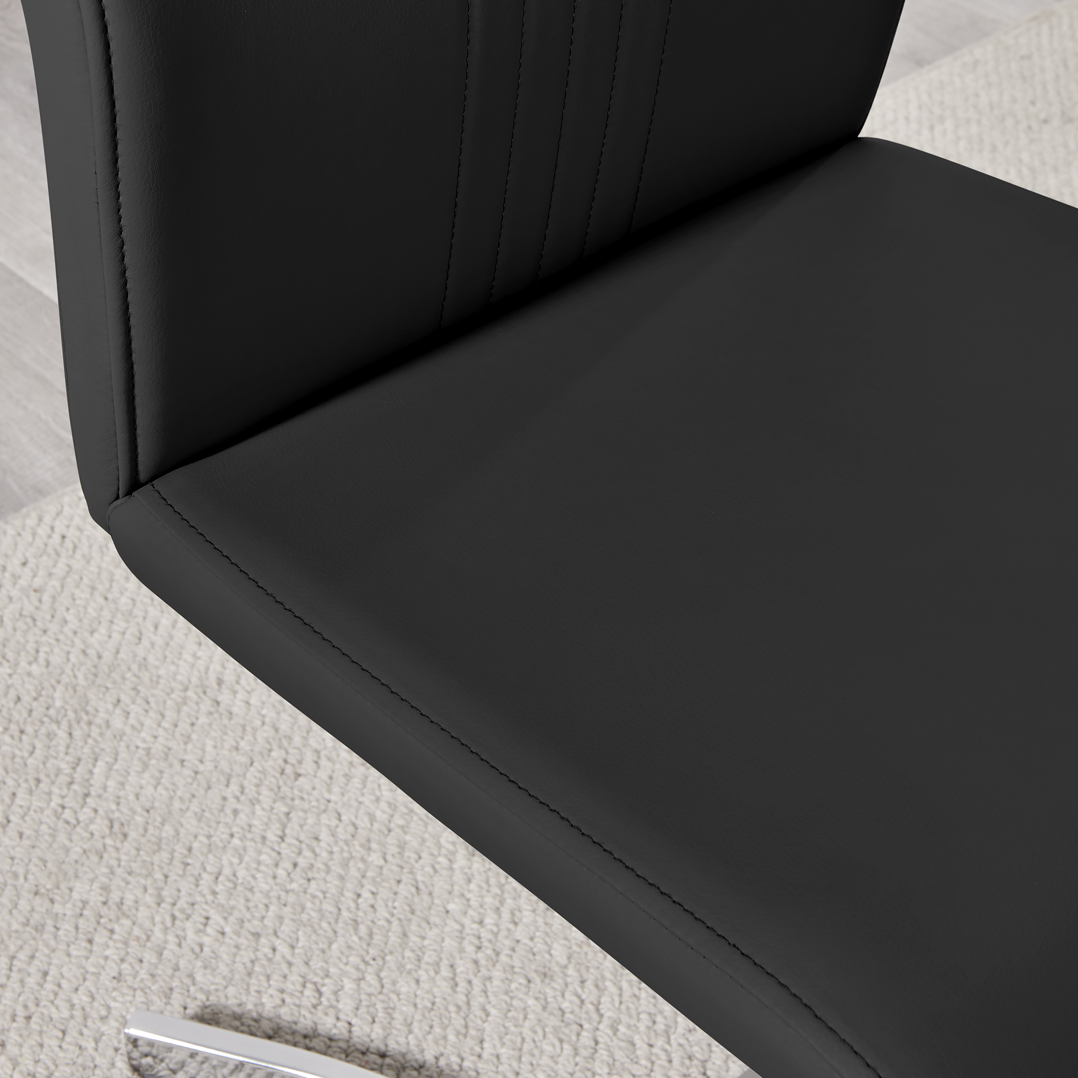 WILLOW x2 'Z' Faux Leather Silver Chrome Black/White/Grey/Yellow Dining Chairs - Picture 11 of 41