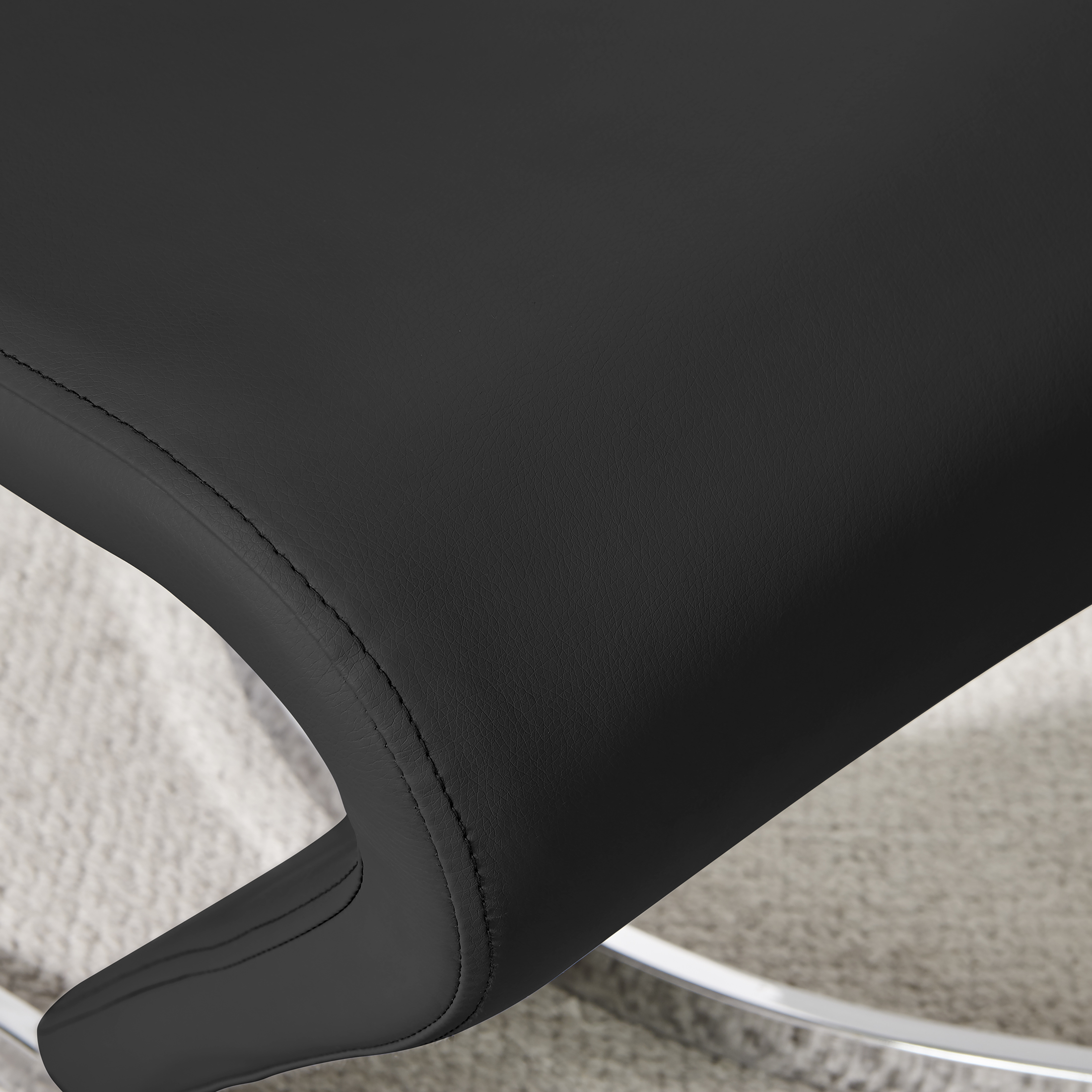 WILLOW x2 'Z' Faux Leather Silver Chrome Black/White/Grey/Yellow Dining Chairs - Picture 12 of 41