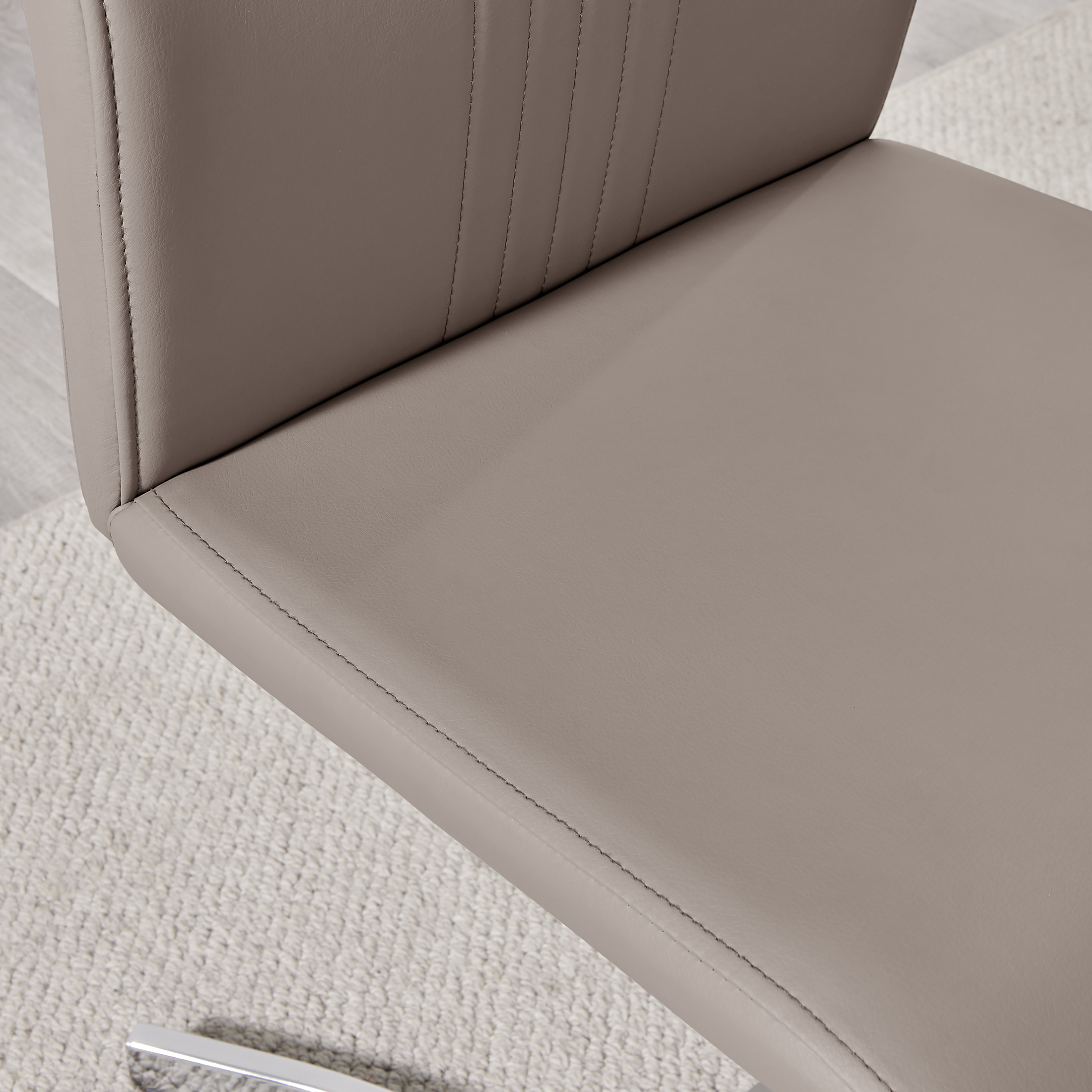 WILLOW x2 'Z' Faux Leather Silver Chrome Black/White/Grey/Yellow Dining Chairs - Picture 18 of 41