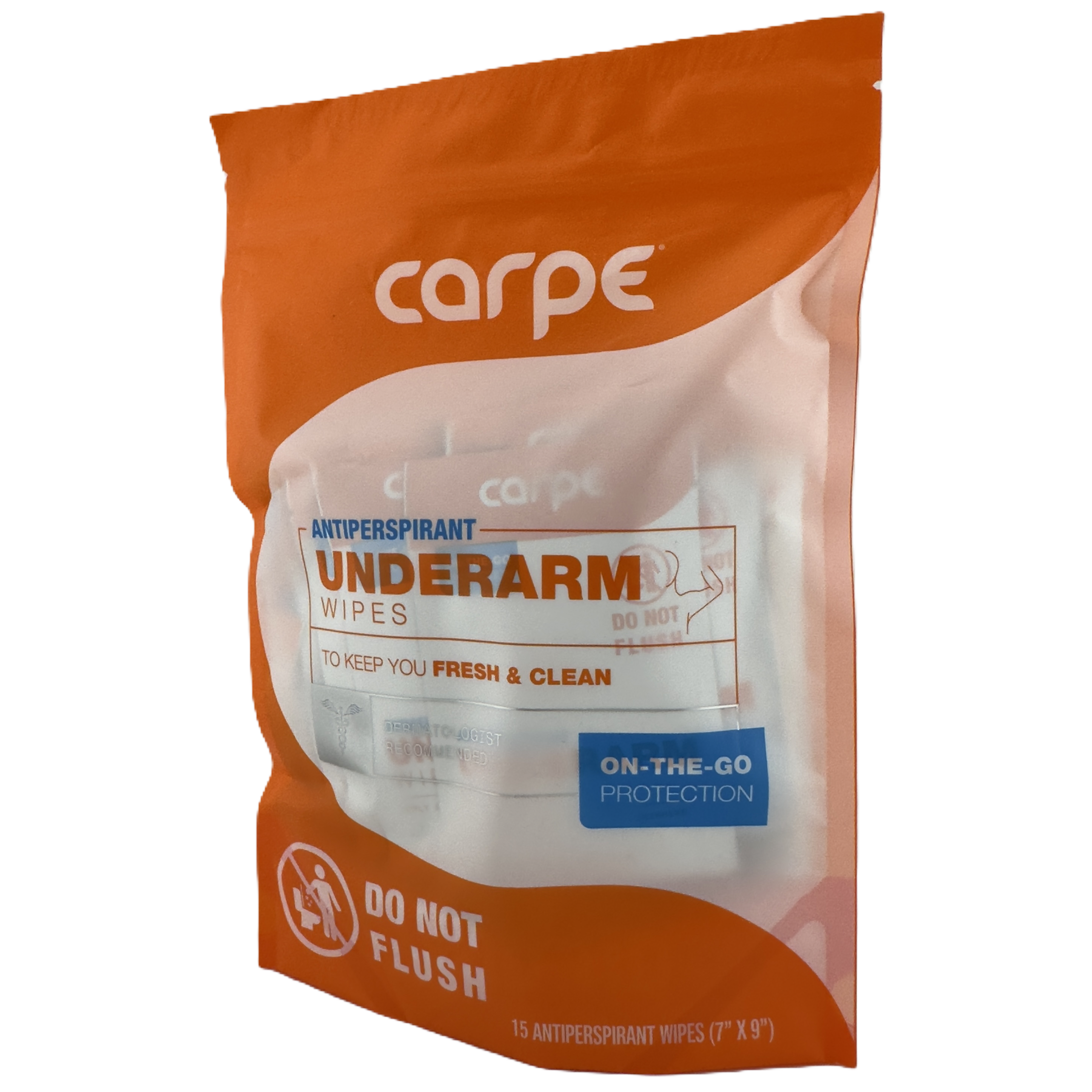 🧴 Carpe Antiperspirant Underarm Wipes - 15 Count (7"x9") | Sweat Control On-th - Picture 2 of 6